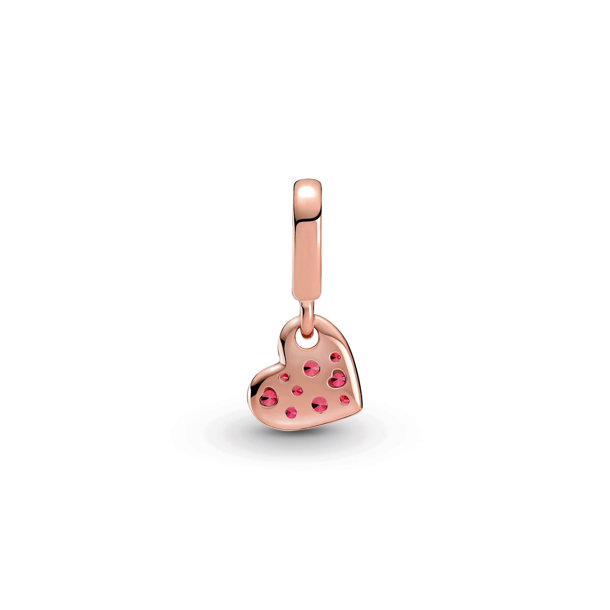 Pandora Red Pavé Tilted Heart Dangle Charm
