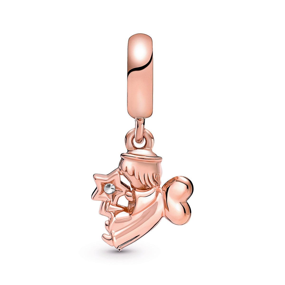 Pandora Charm Featuring Heart Winged Angel Dangle