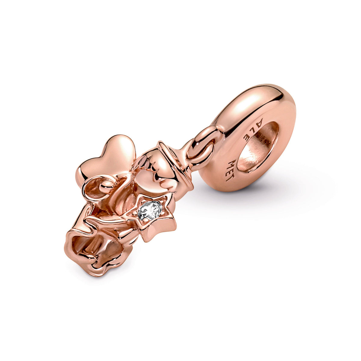 Pandora Charm Featuring Heart Winged Angel Dangle