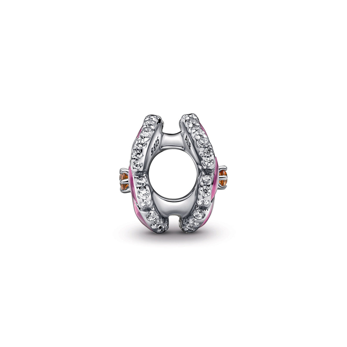Pandora Charm Featuring Pink Pansy Flower