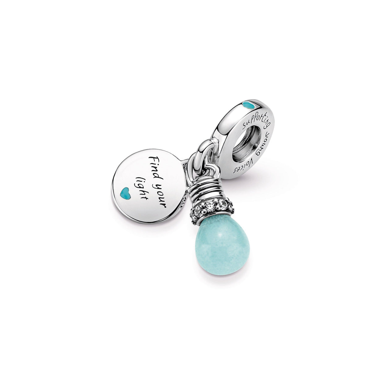 Pandora Glow-in-the-dark Lightbulb Double Dangle Charm