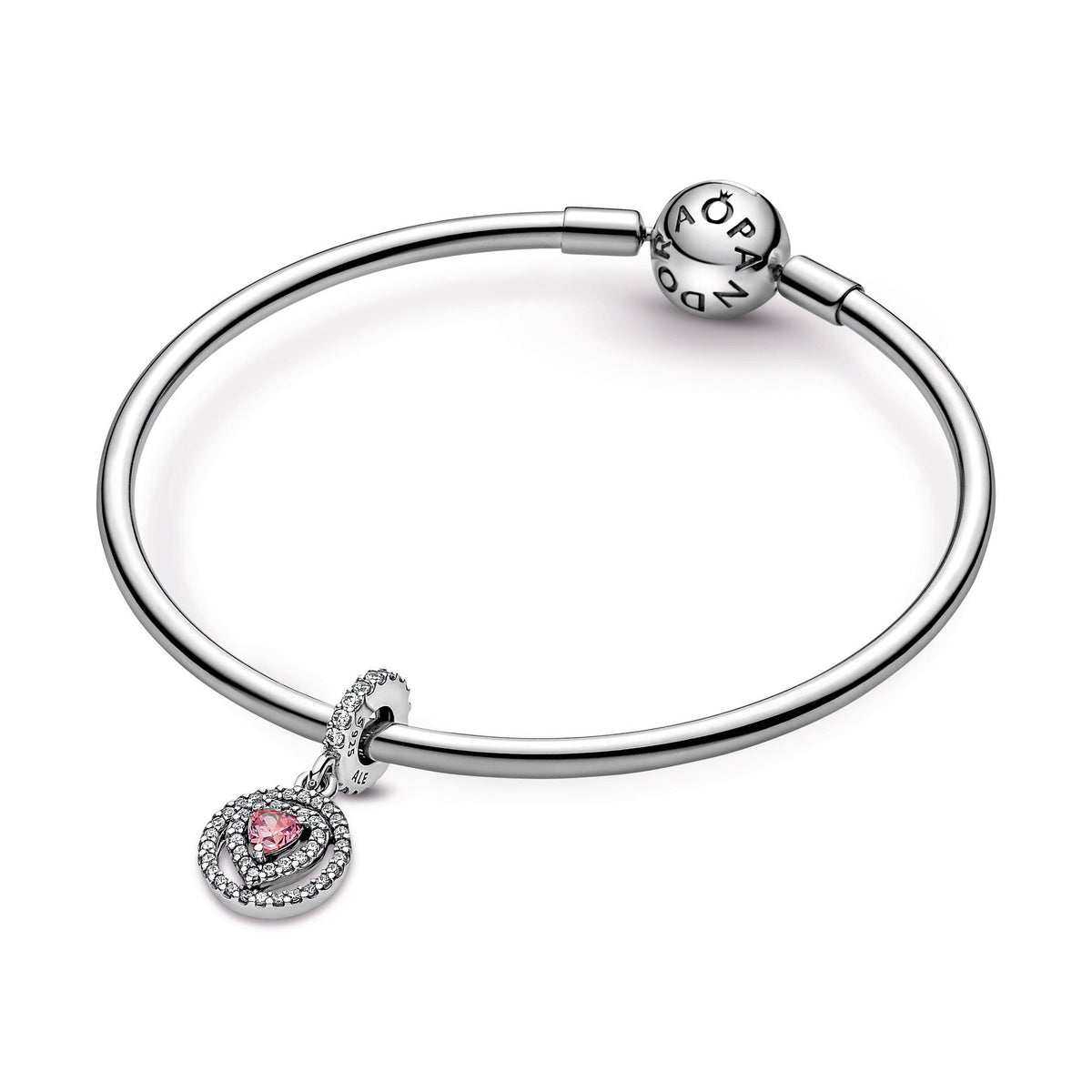 Pandora Sparkling Double Halo Heart Dangle Charm