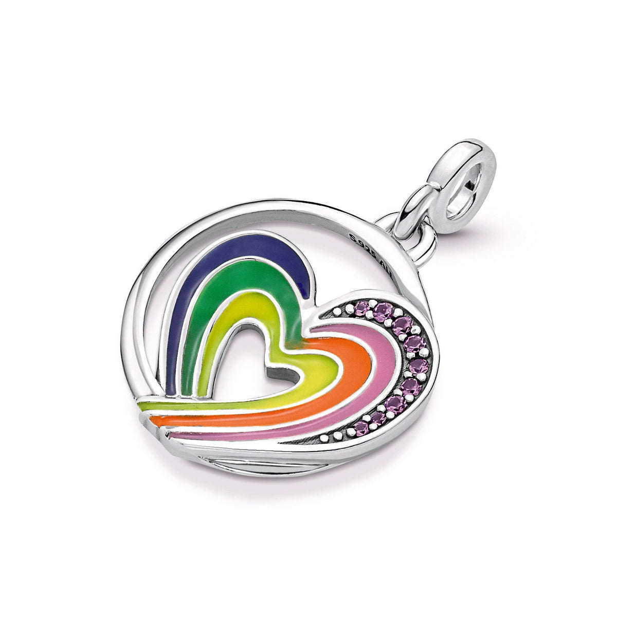Pandora Charm Featuring ME Rainbow Heart of Freedom Medallion