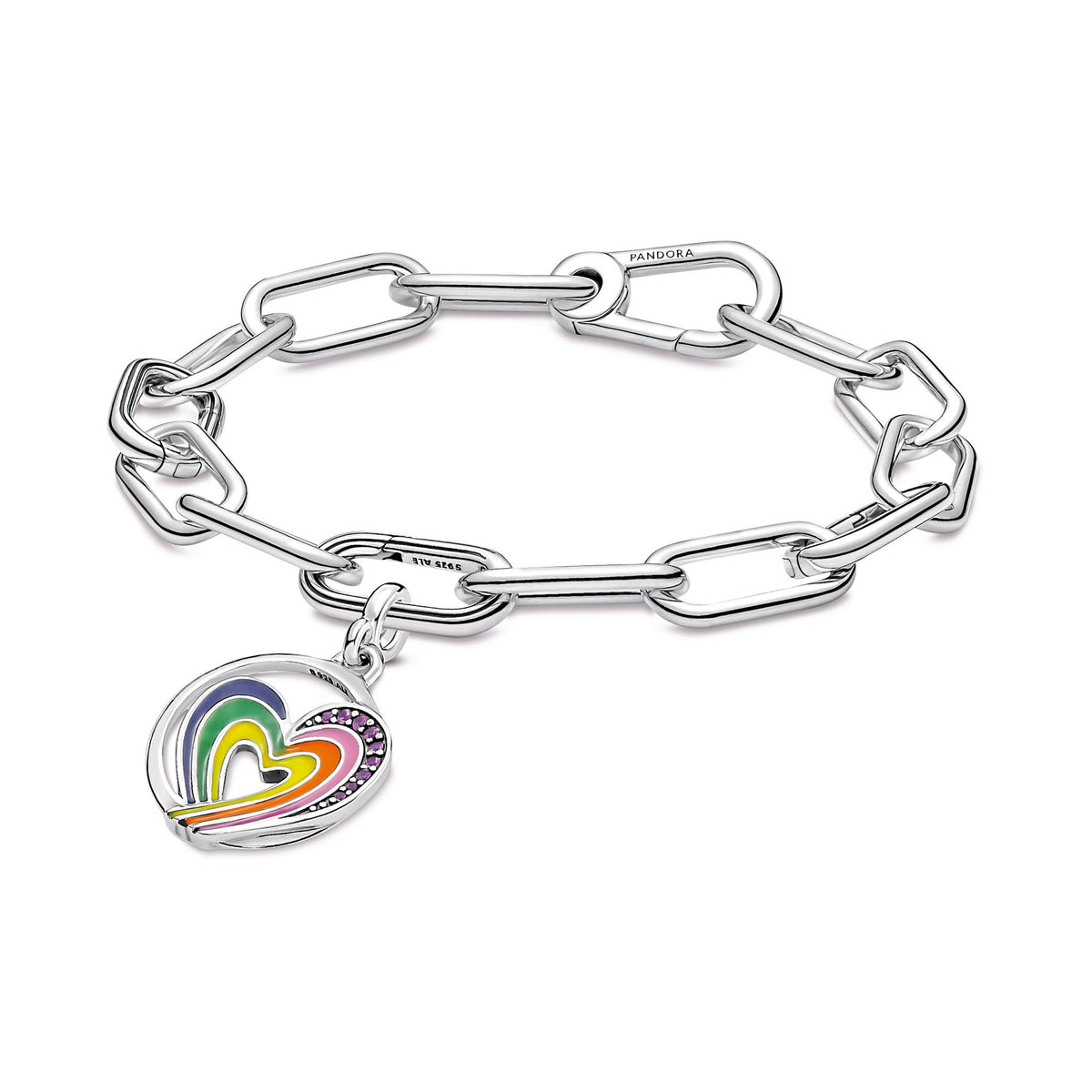 Pandora Charm Featuring ME Rainbow Heart of Freedom Medallion