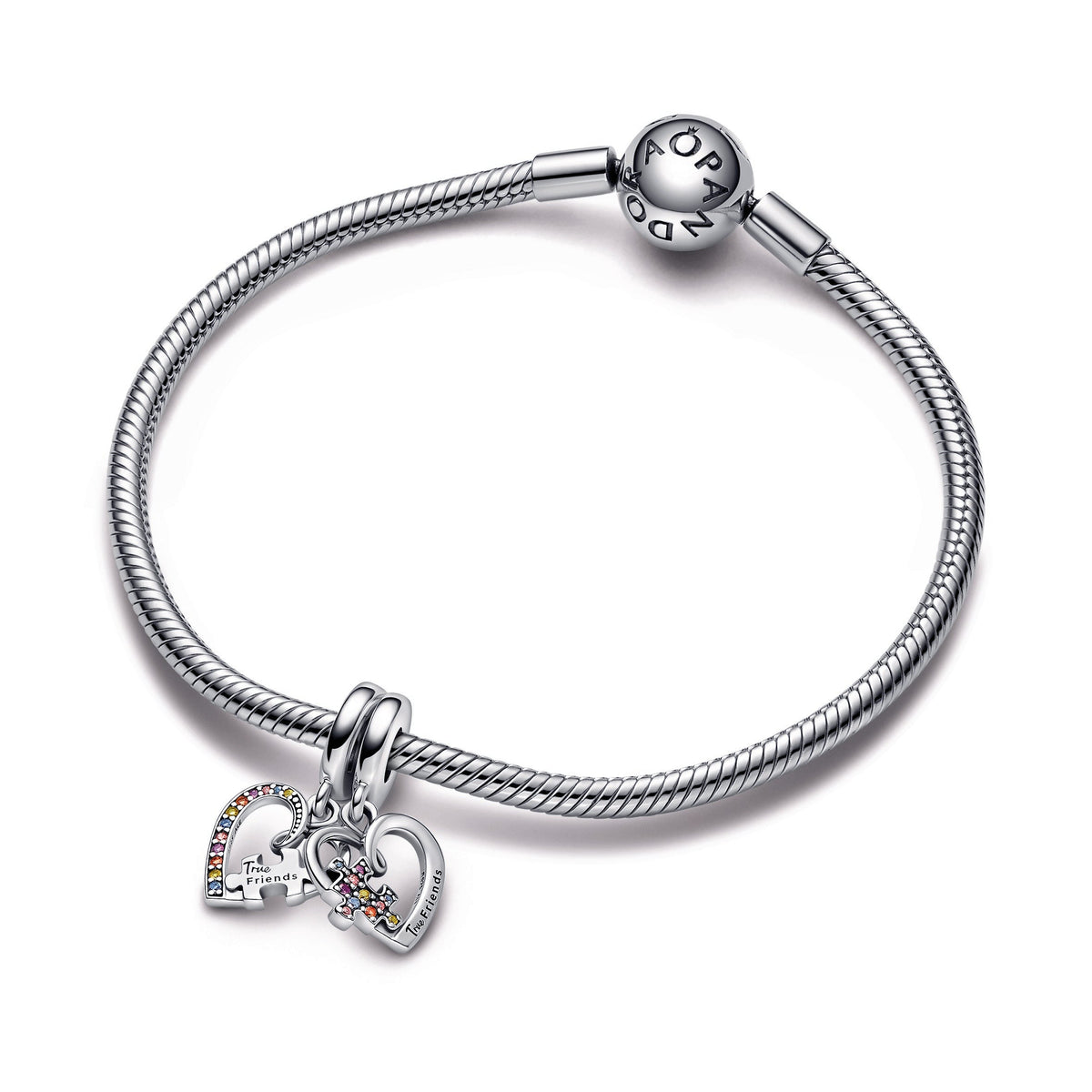 Pandora Puzzle Piece Hearts Splittable Friendship Dangle Charm