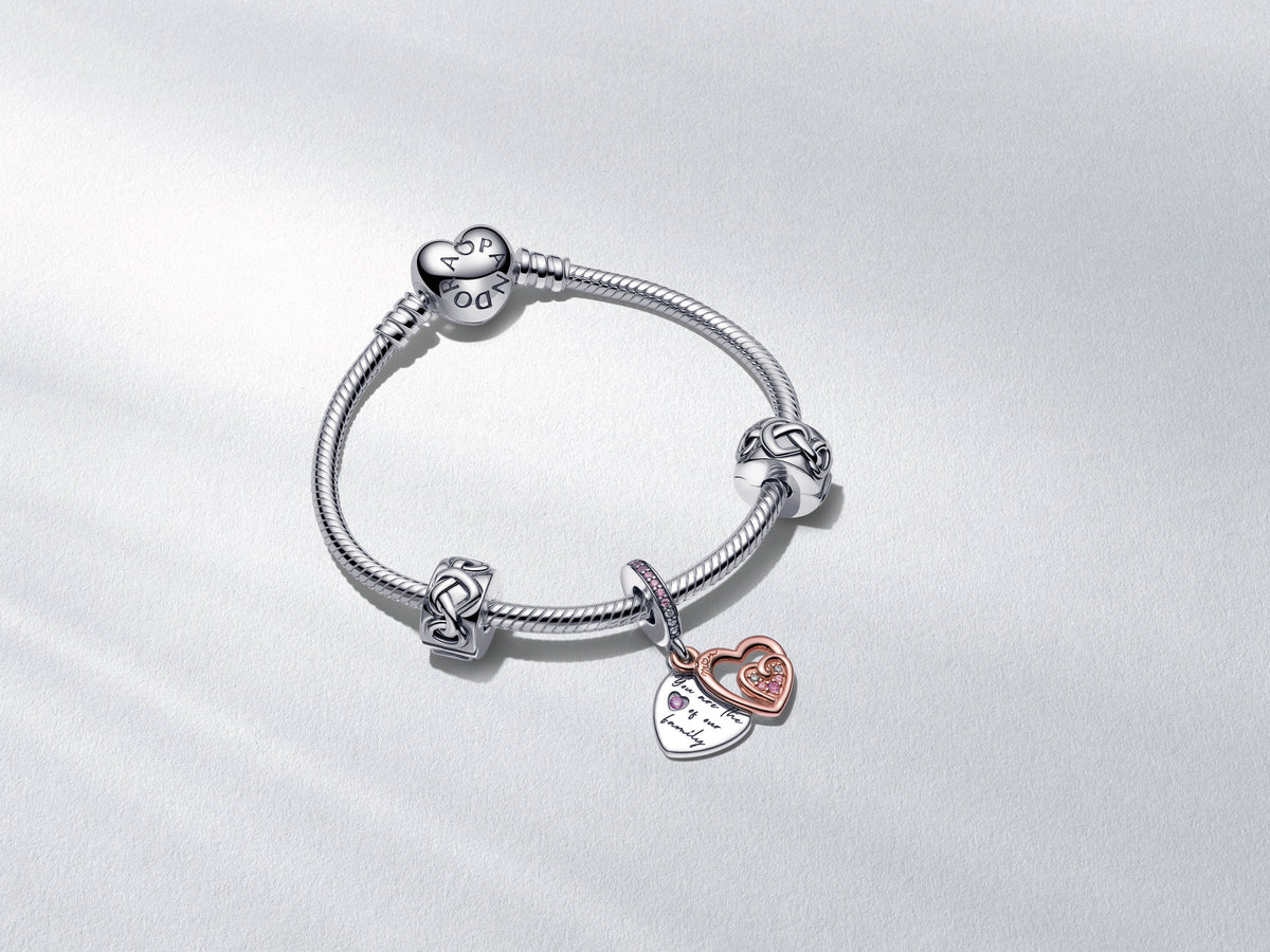 Pandora Jewelry Set Featuring Entwined Infinite Hearts Full Bracelet Gift Set
