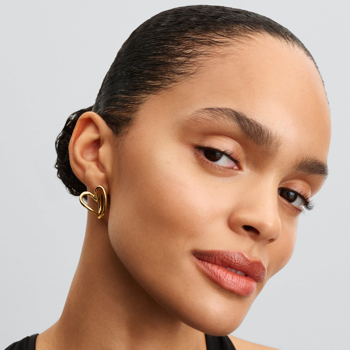 Pandora Earrings Featuring Organically Shaped Heart Hoop