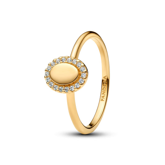 Engravable Oval Halo Ring