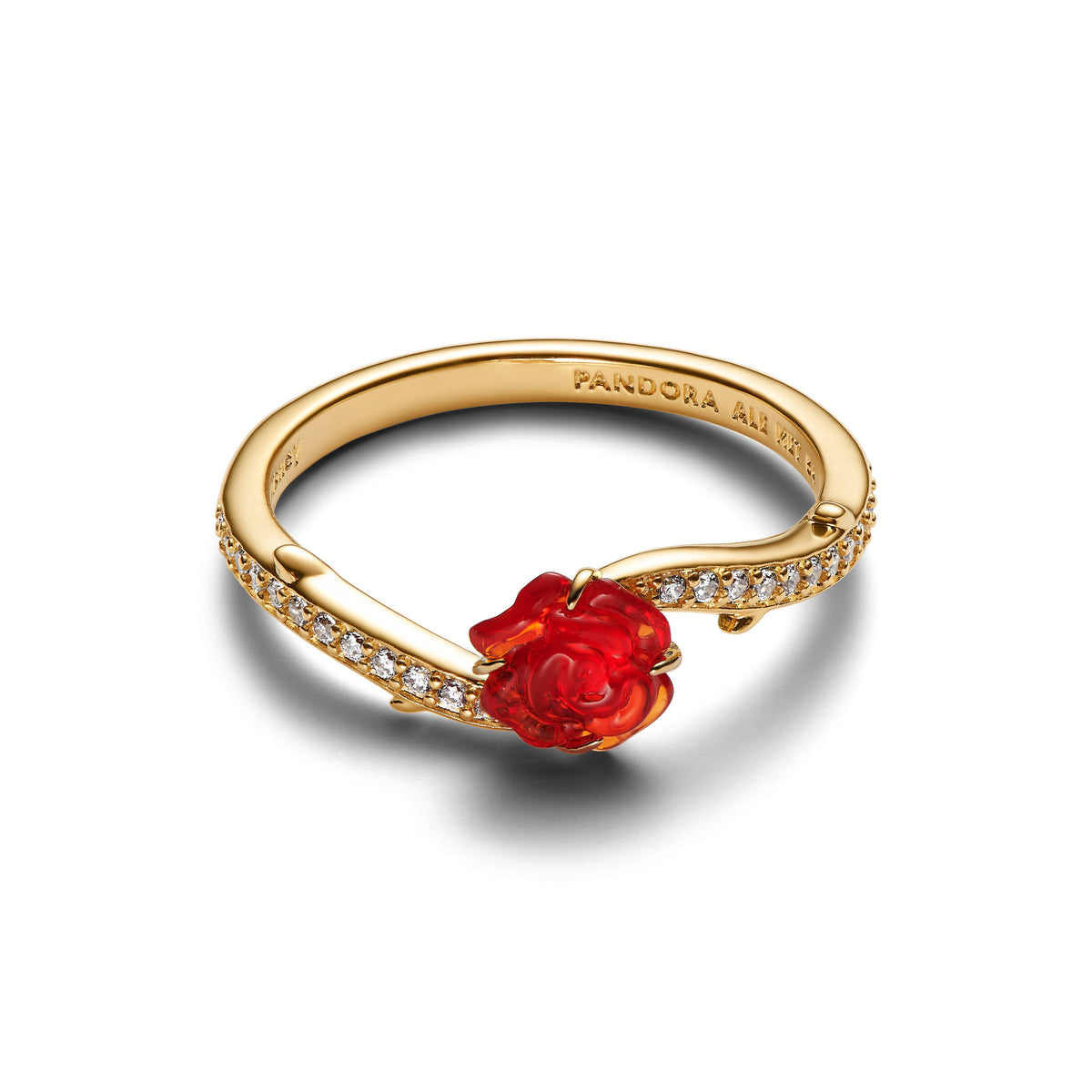 Pandora Ring Featuring Disney Beauty and the Beast Enchanted Rose