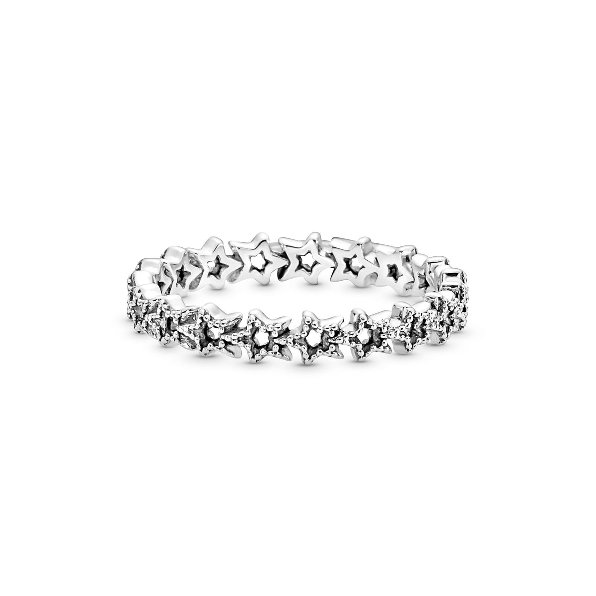 Pandora Ring Featuring Band of Asymmetric Stars