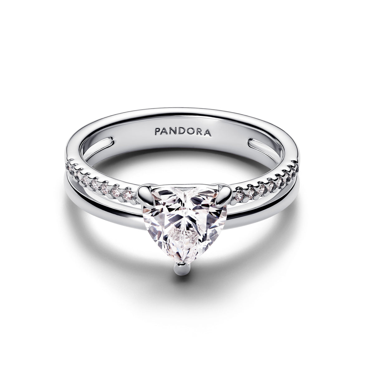 Pandora Ring Featuring Double Band Heart