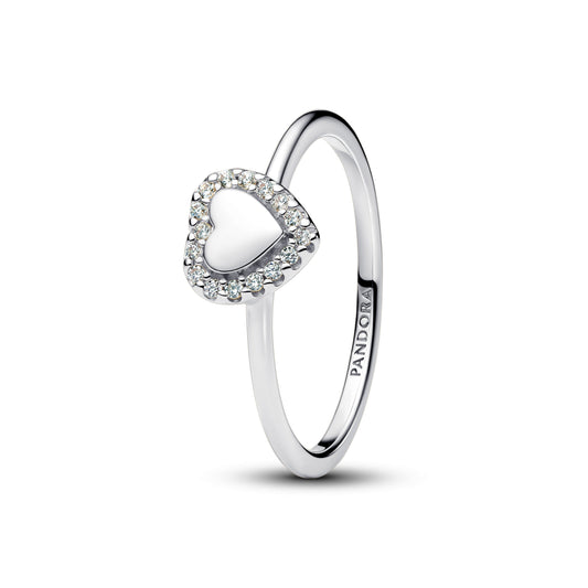 Engravable Heart Halo Ring
