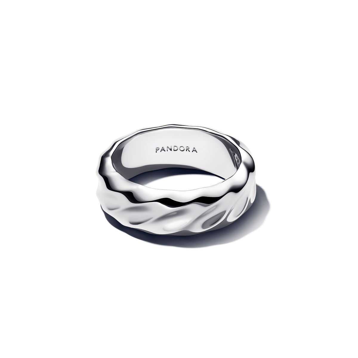 Pandora Ring Featuring Rippled Wide Band