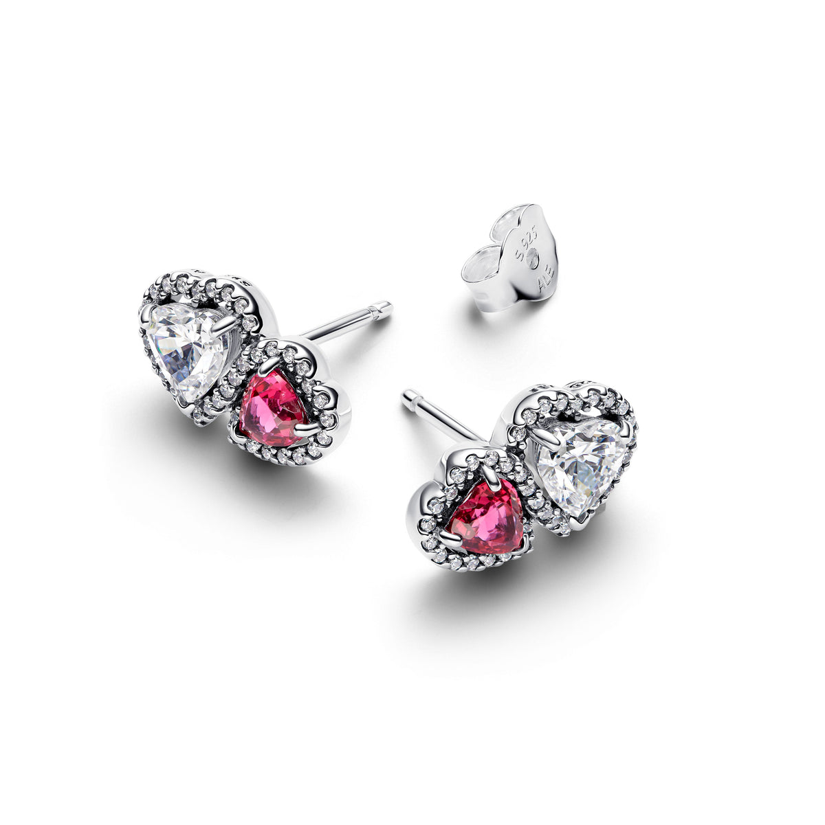 Pandora Earrings Featuring Halo Hearts Stud