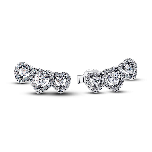 Halo Heart Trilogy Stud Earrings