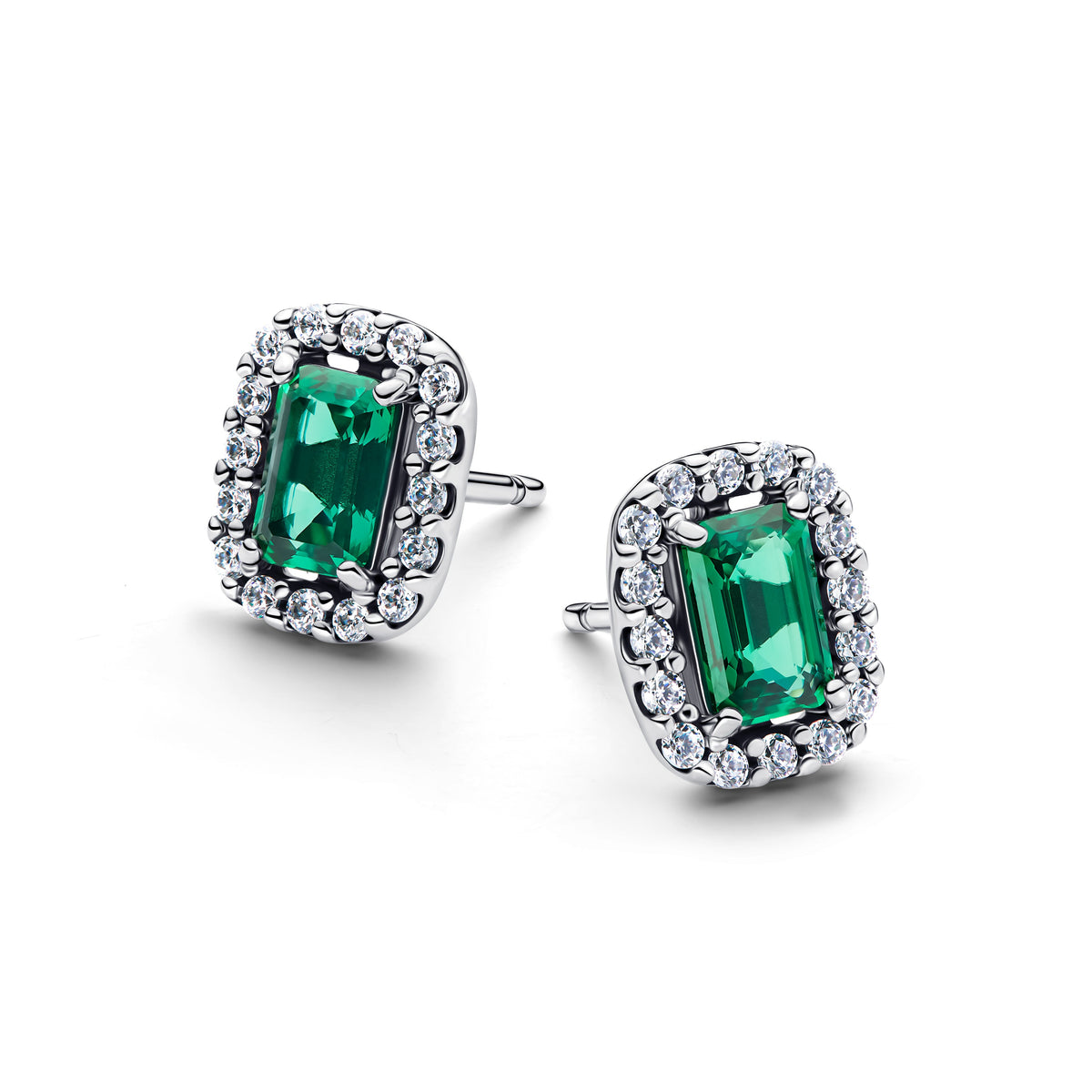 Sparkling Rectangular Stud Earrings