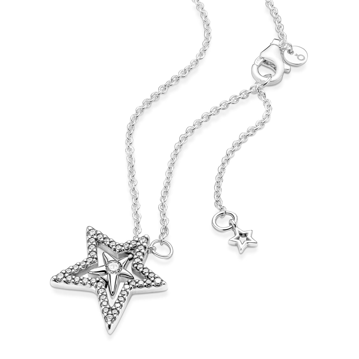 Pandora Pavé Asymmetric Star Collier Necklace