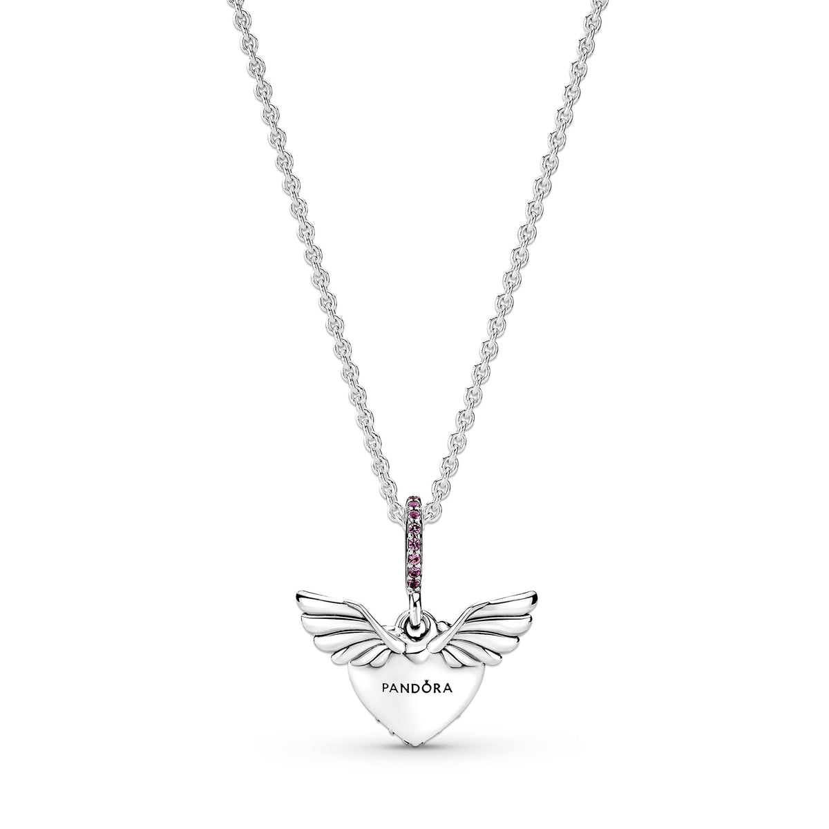 Pandora Pavé Heart & Angel Wings Necklace