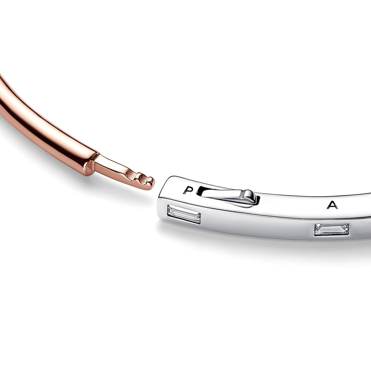 Pandora Bracelet Featuring Signature Two-tone I-D Pavé Bangle