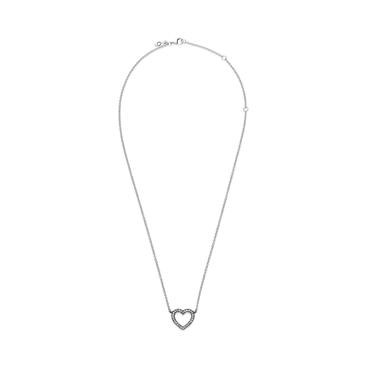 Pandora Sparkling Open Heart Necklace