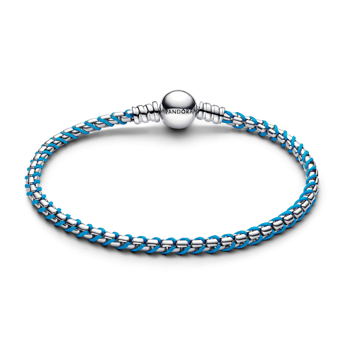 Pandora Bracelet Featuring Blue Cord Snake Chain