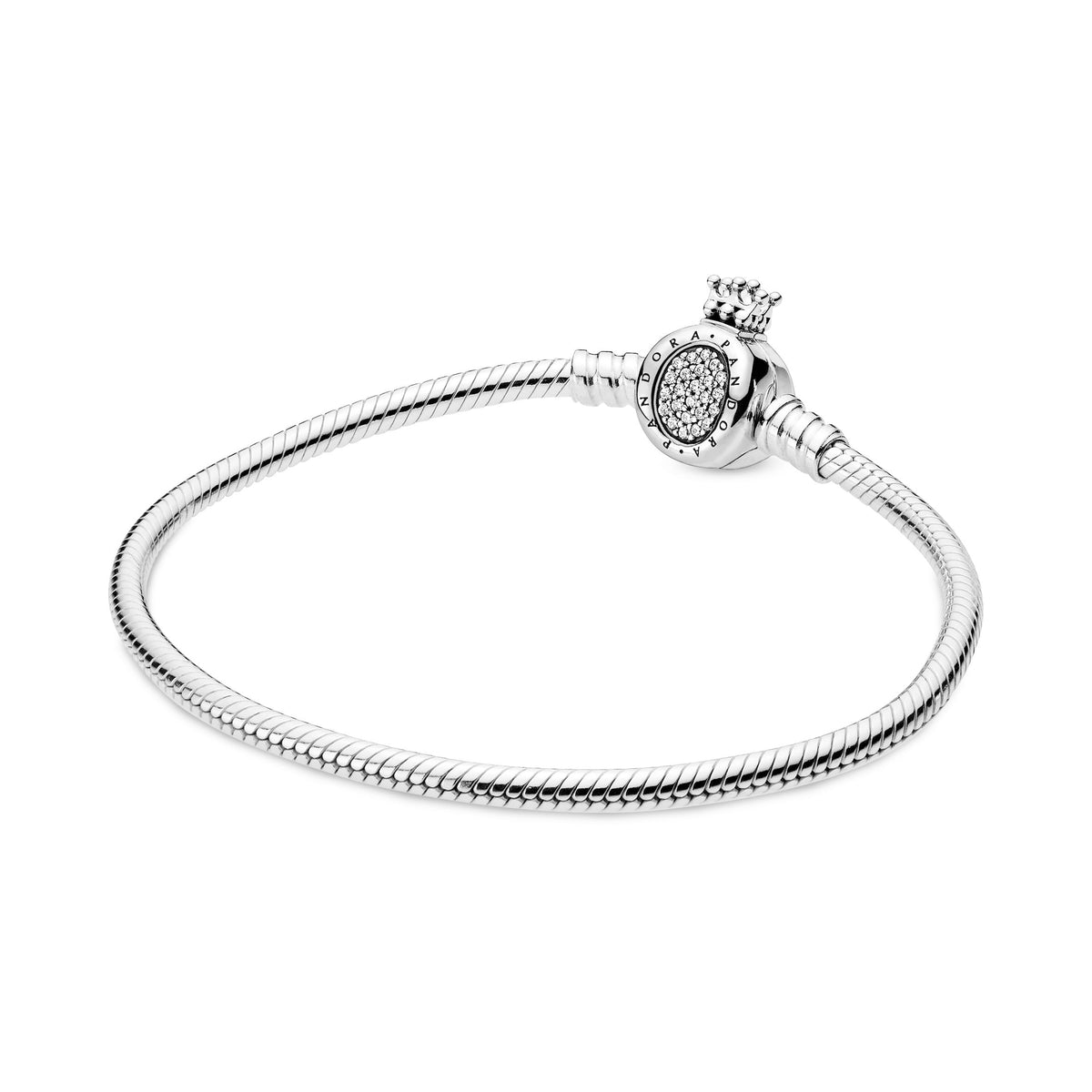 Pandora Moments Crown O Clasp Snake Chain Bracelet