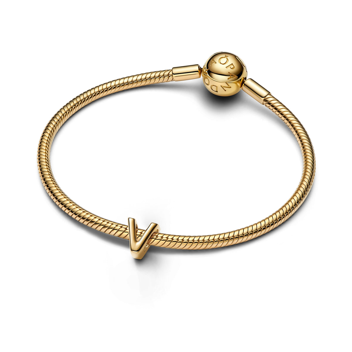 Pandora Charm Featuring Letter V Alphabet