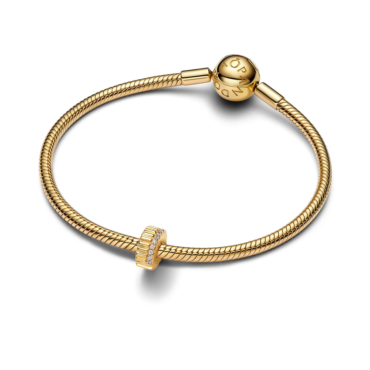 Pandora Charm Featuring Ribbed Clip