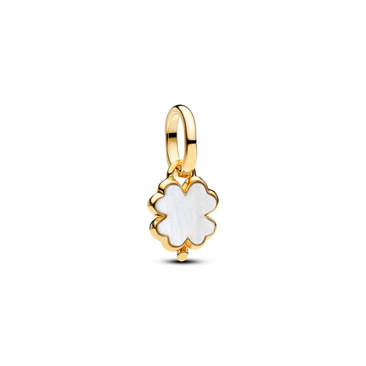 White Lucky Clover Dangle Charm
