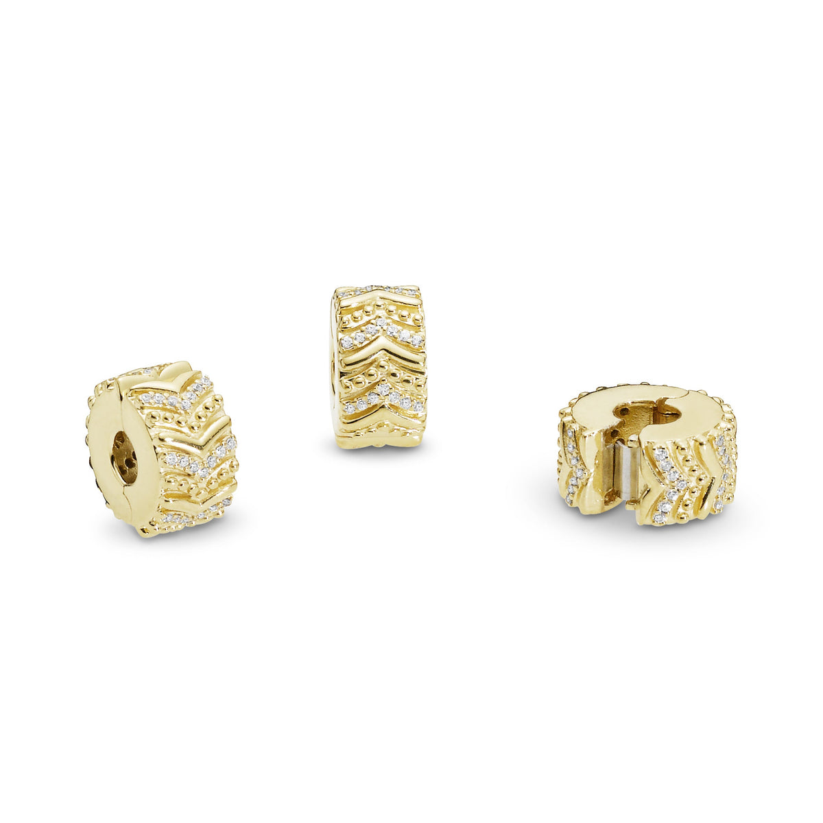Pandora Charm Featuring Sparkling Wishbone Clip