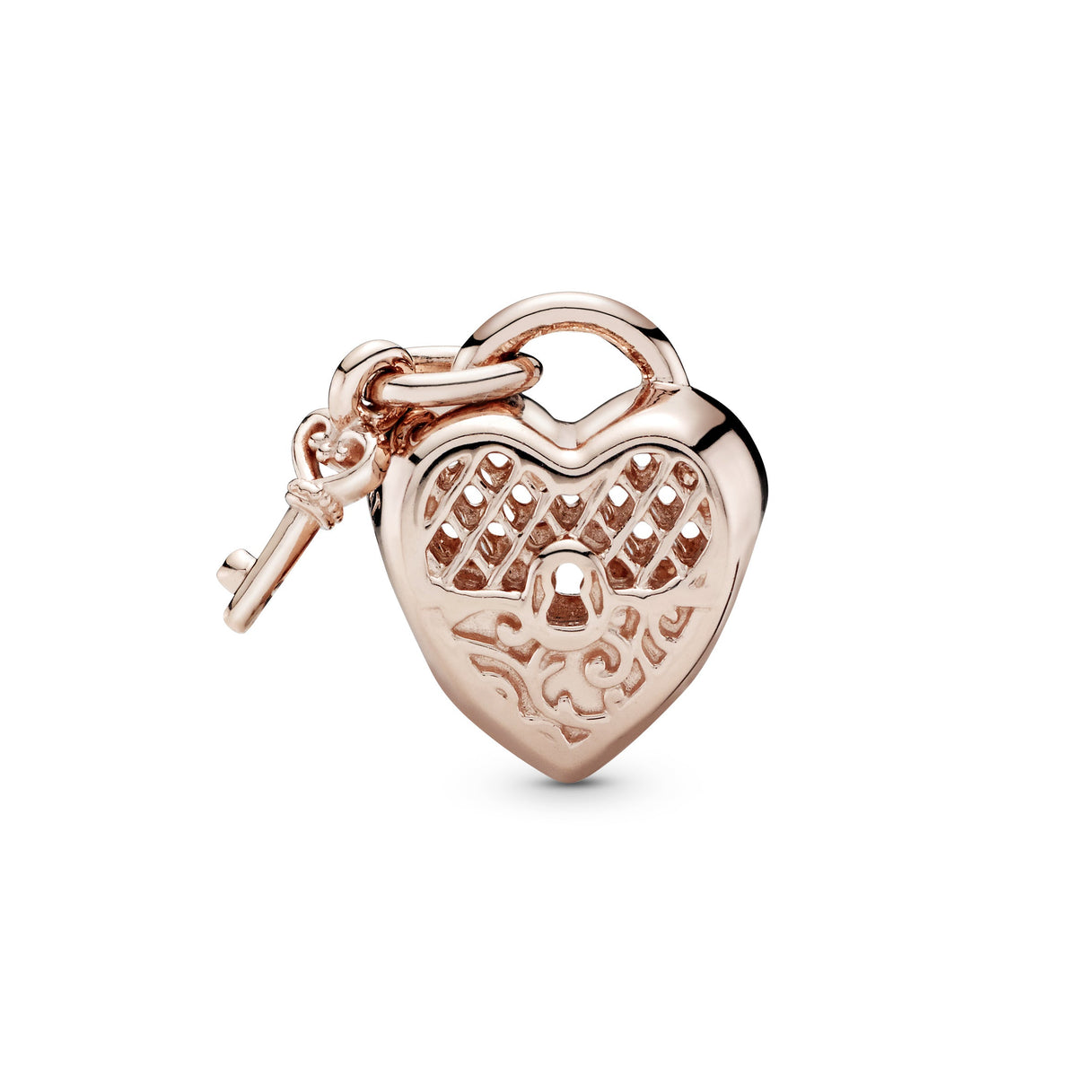 Pandora Charm Featuring Love You Heart Padlock