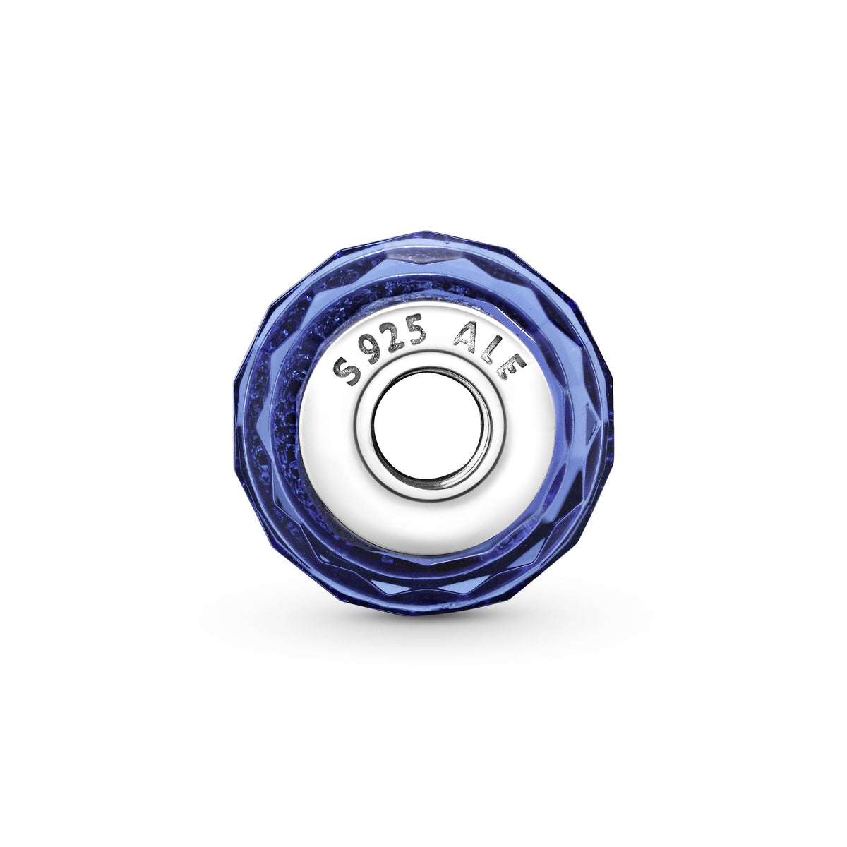 Pandora Charm Featuring Faceted Blue Murano Glass