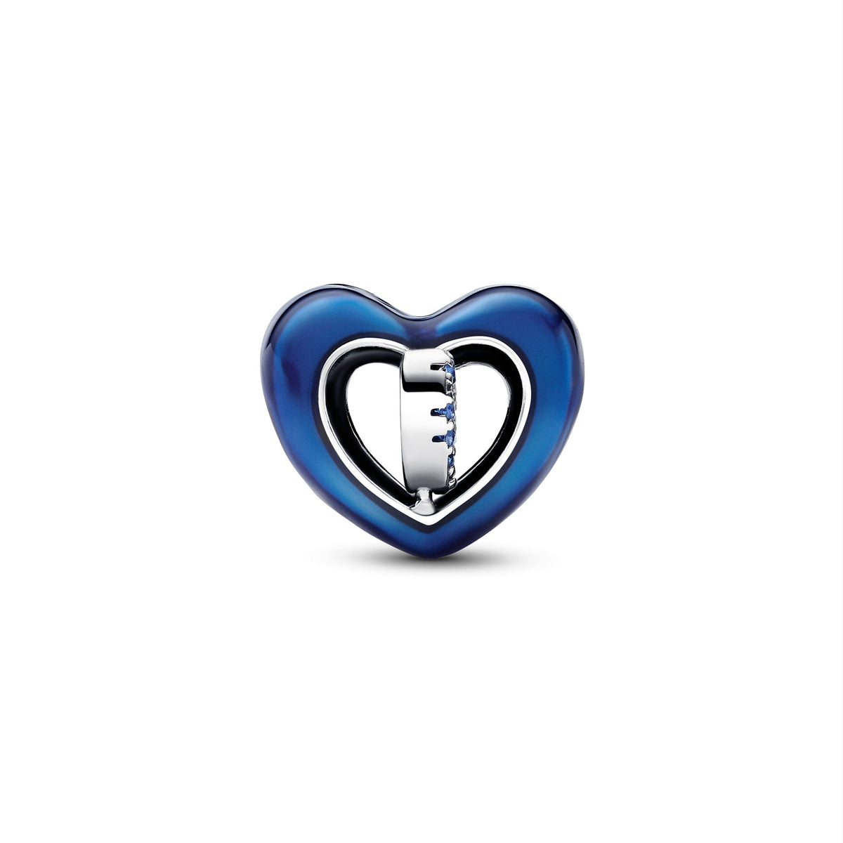 Pandora Charm Featuring Blue Spinnable Heart