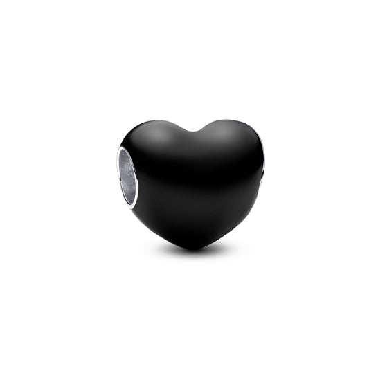 Metallic Black Heart Charm