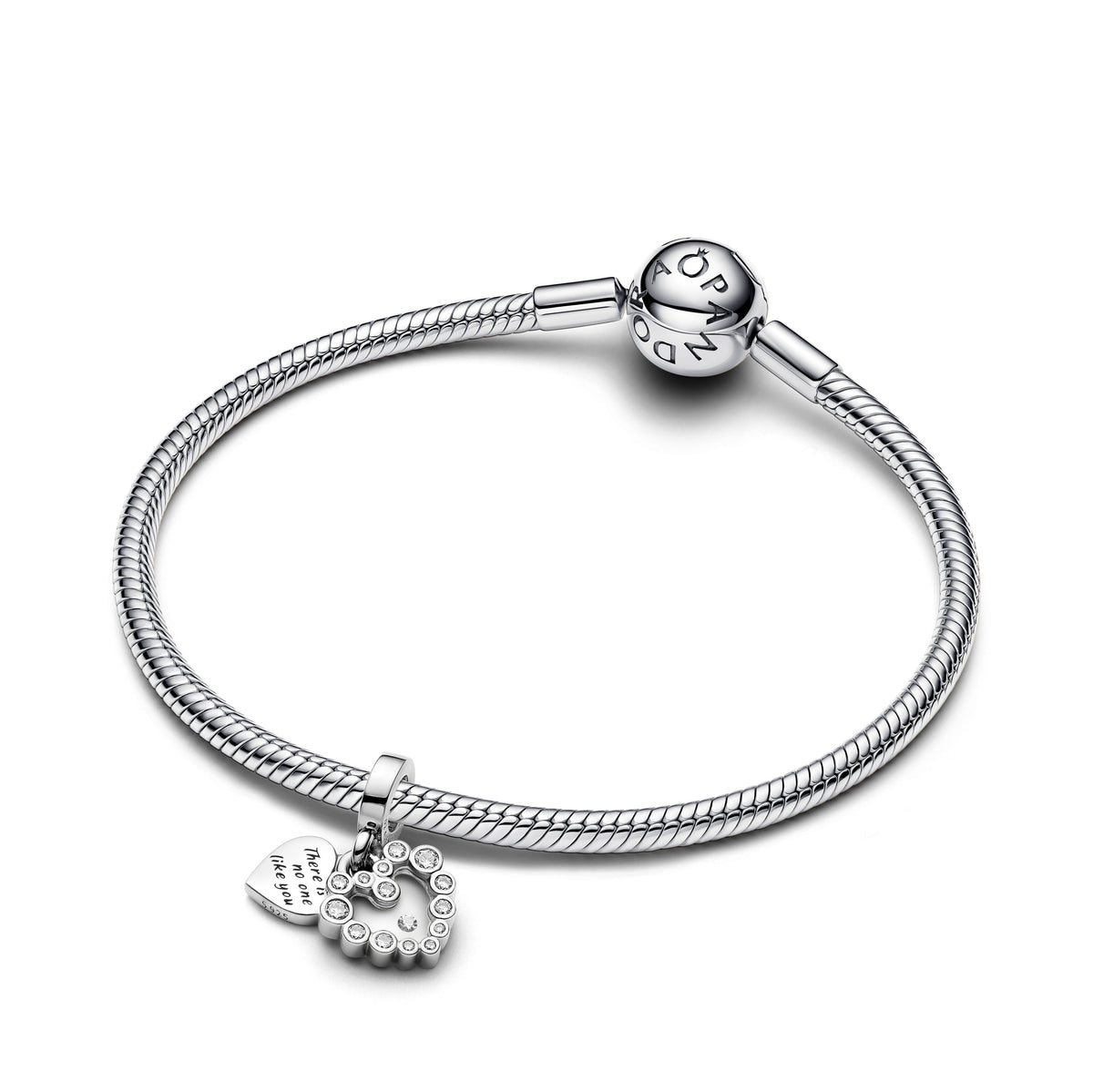Pandora Sparkling Heart Double Dangle Charm