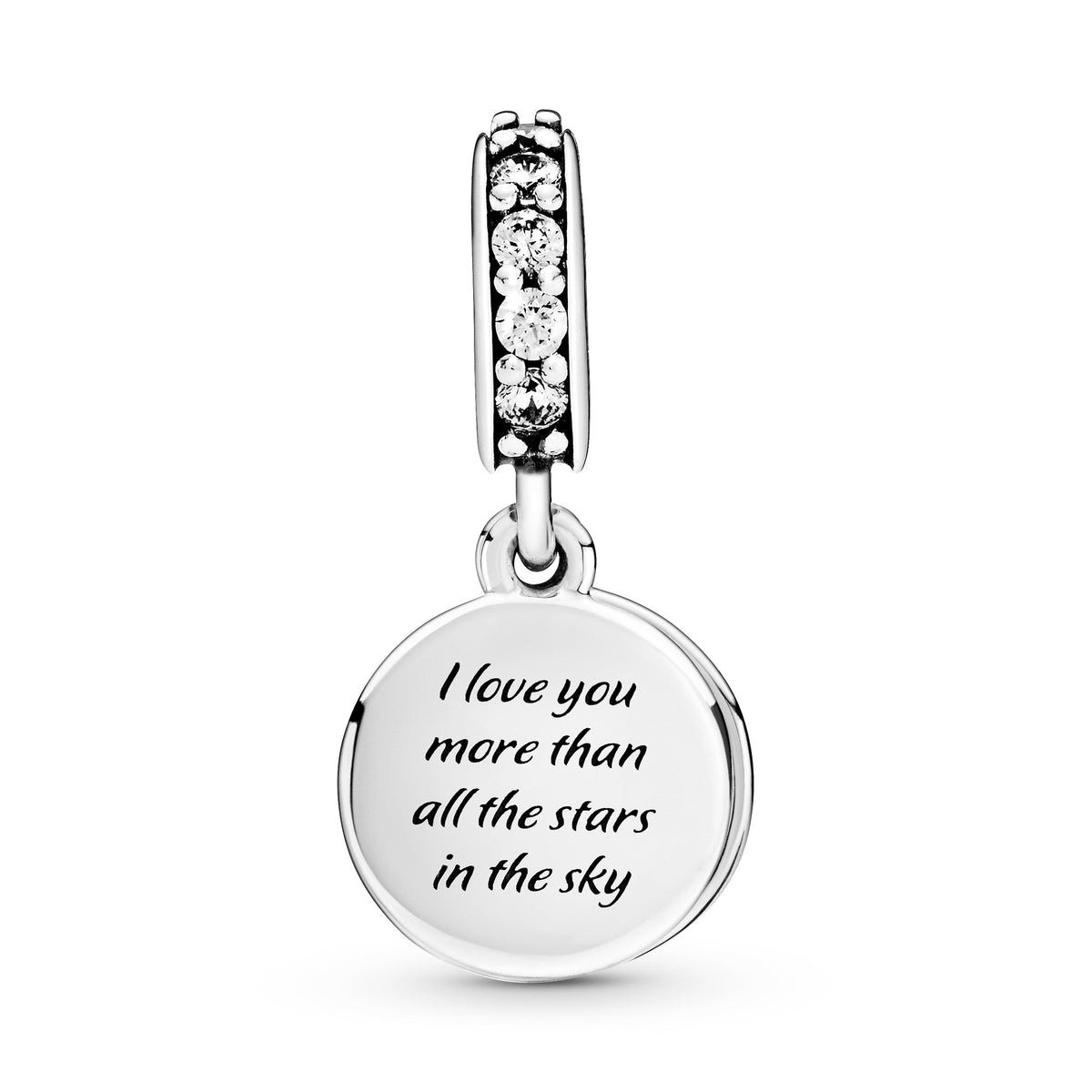 Pandora Charm Featuring Blue Night Sky Crescent Moon & Stars Dangle