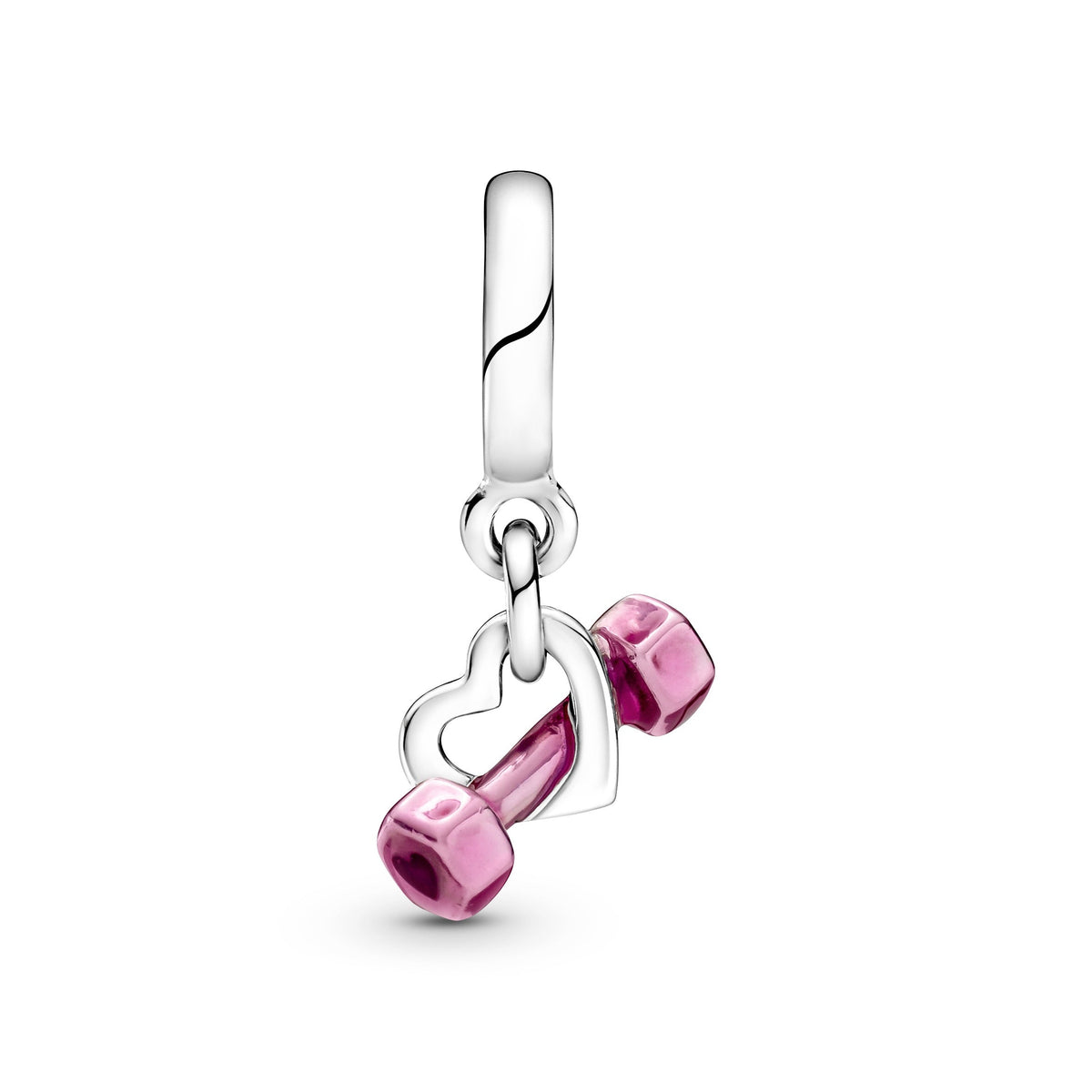 Pandora Dumbbell & Heart Dangle Charm