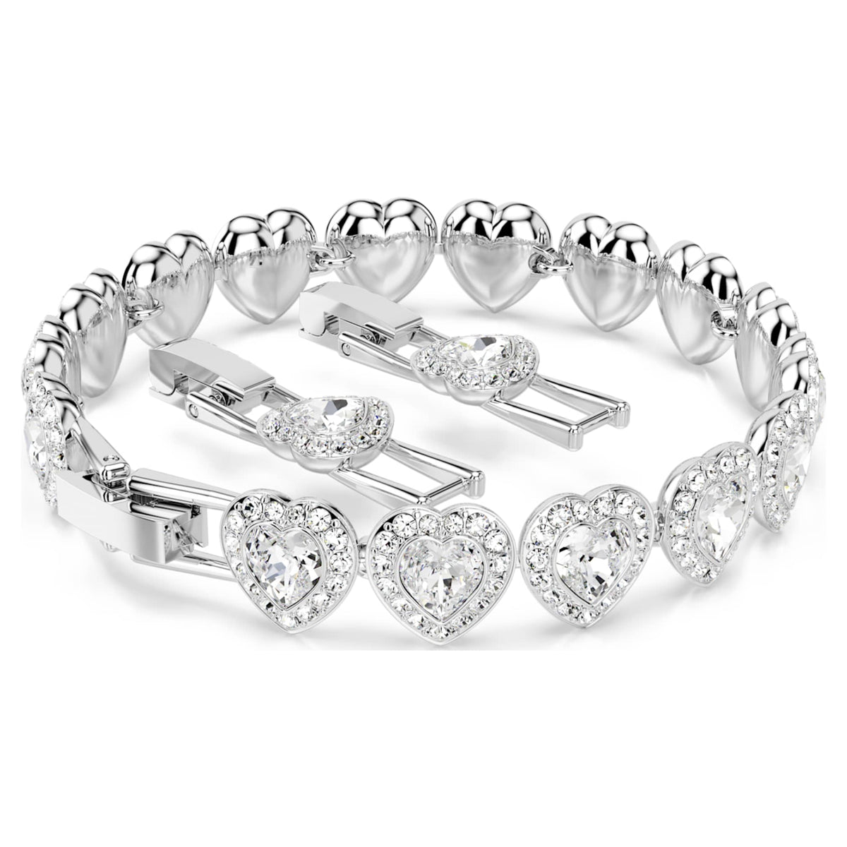 Ariana Grande x Swarovski bracelet featuring a heart motif with white mixed-cut accents and rhodium plating