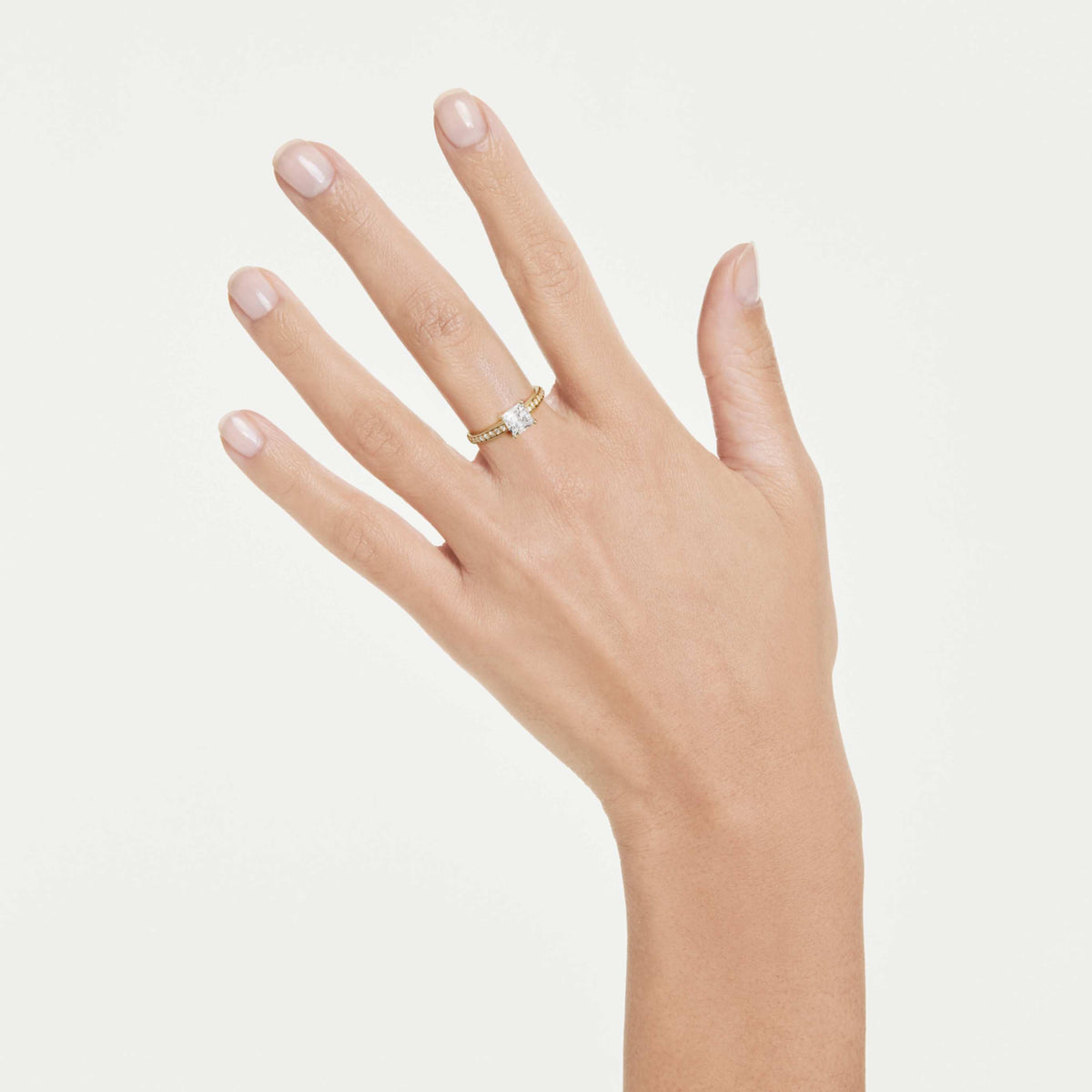 Swarovski Attract ring Square cut, Pavé, White, 18K gold finish