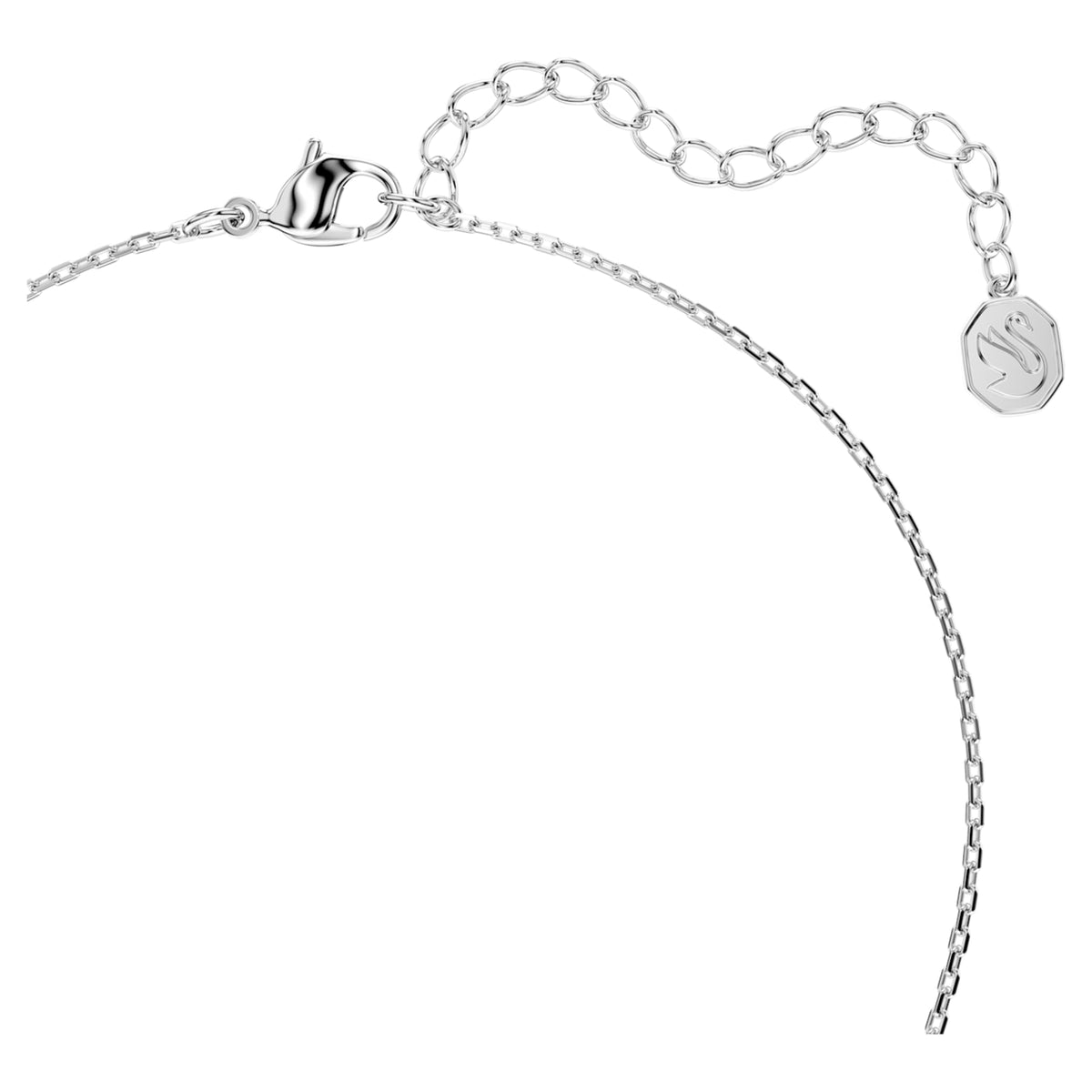 Swarovski Bella V pendant Round cut, Blue, Rhodium plated