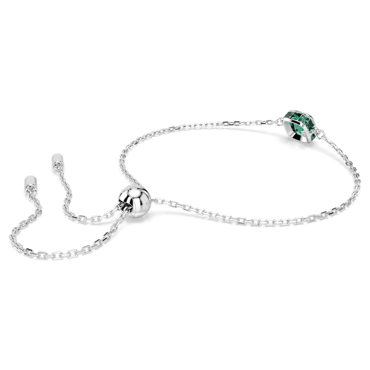 Swarovski Birthstone bracelet Square cut, May, Green, Rhodium plated