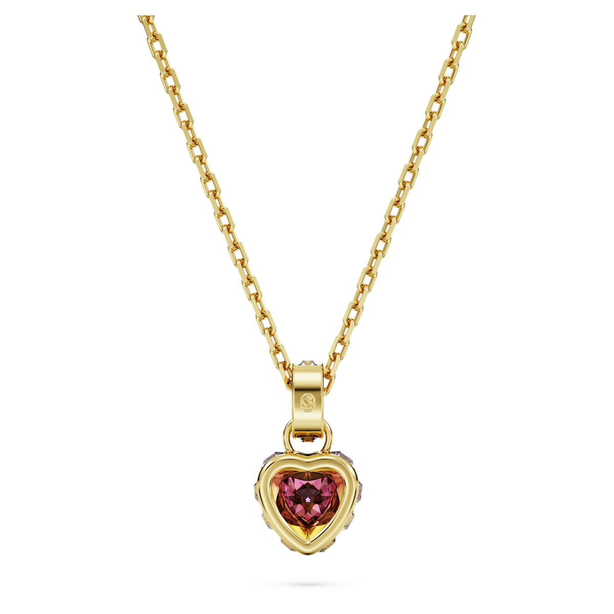 Swarovski Chroma pendant Heart, Red, 18K gold finish