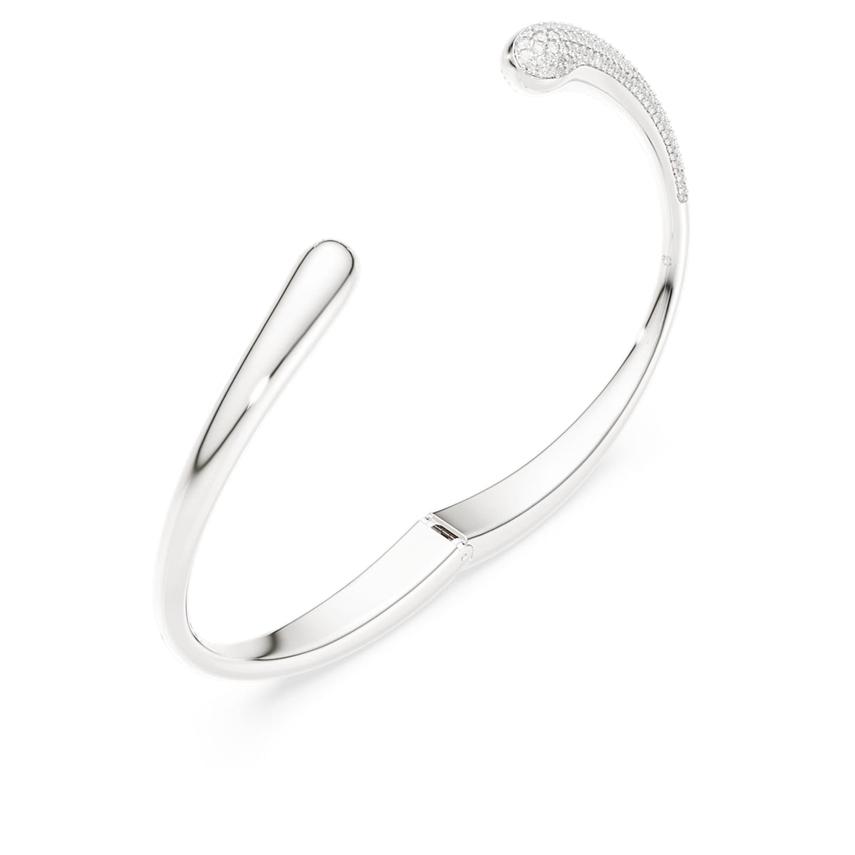 Swarovski Classica bangle Intertwining, Round cut, White, Sterling silver