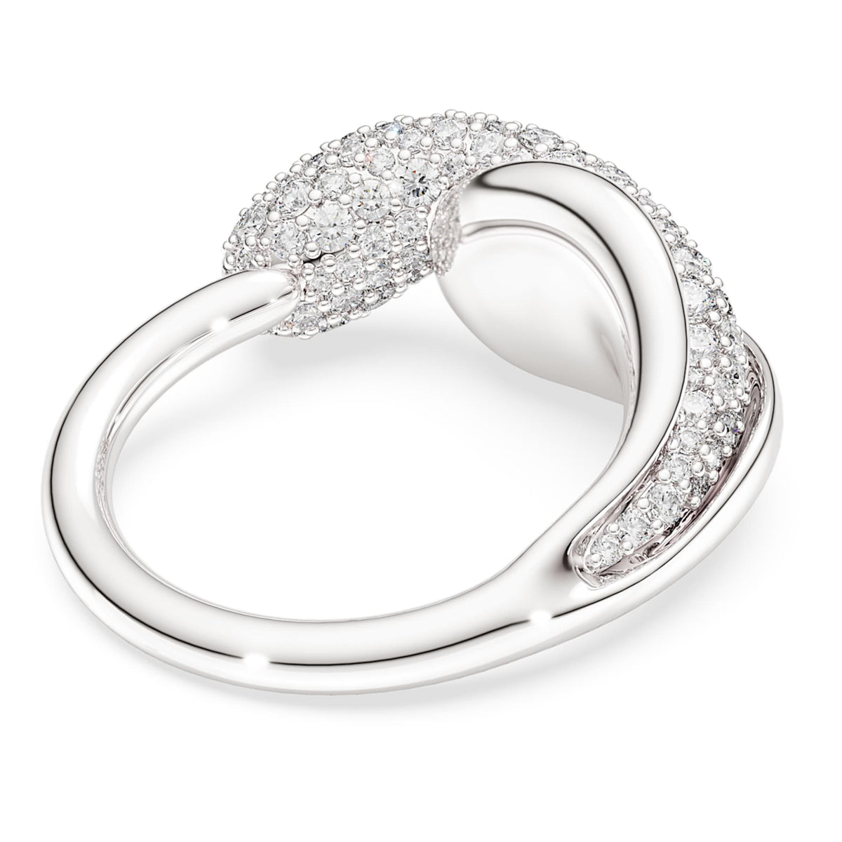 Swarovski Classica cocktail ring with white round-cut accents and Sterling silver