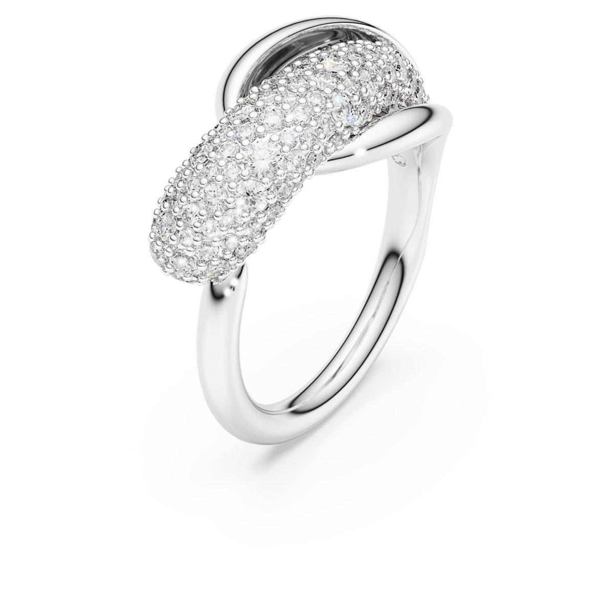 Swarovski Classica cocktail ring with white round-cut accents and Sterling silver