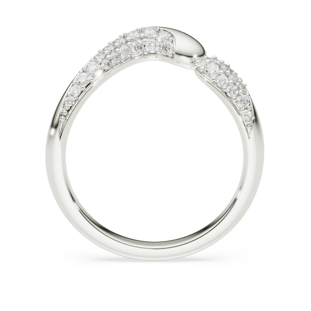 Swarovski Classica open ring Round cut, White, Sterling silver