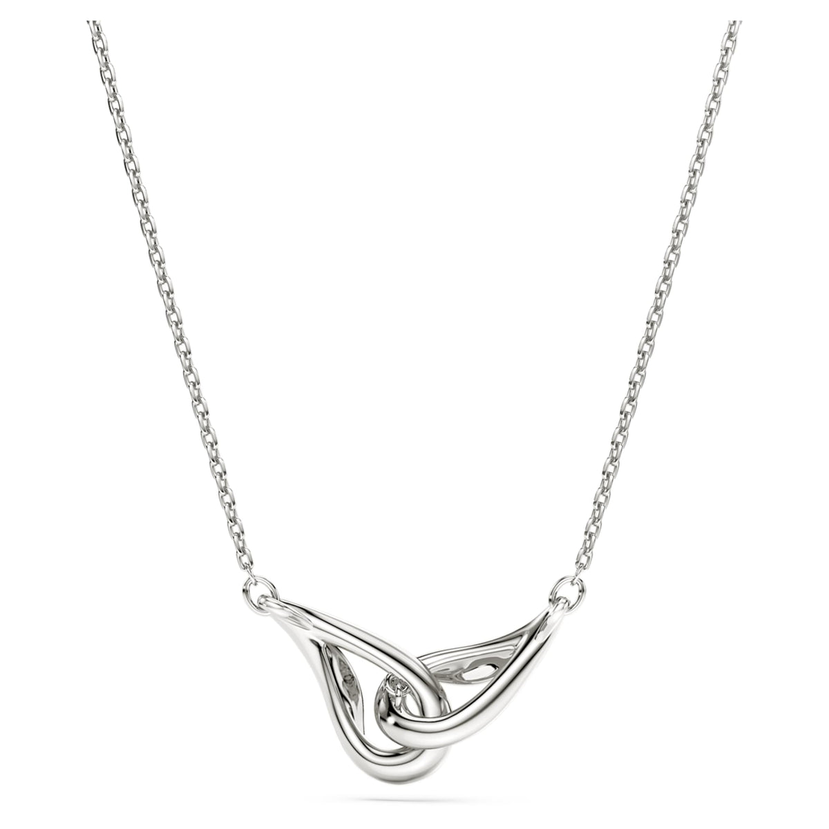 Swarovski Classica pendant Round cut, Interlocking, White, Sterling silver