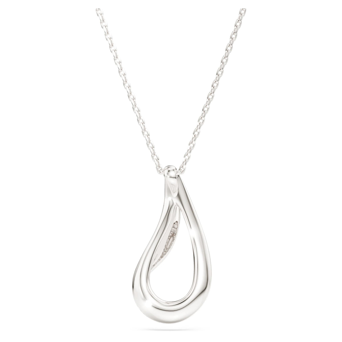 Swarovski Classica pendant Round cut, Long, White, Sterling silver