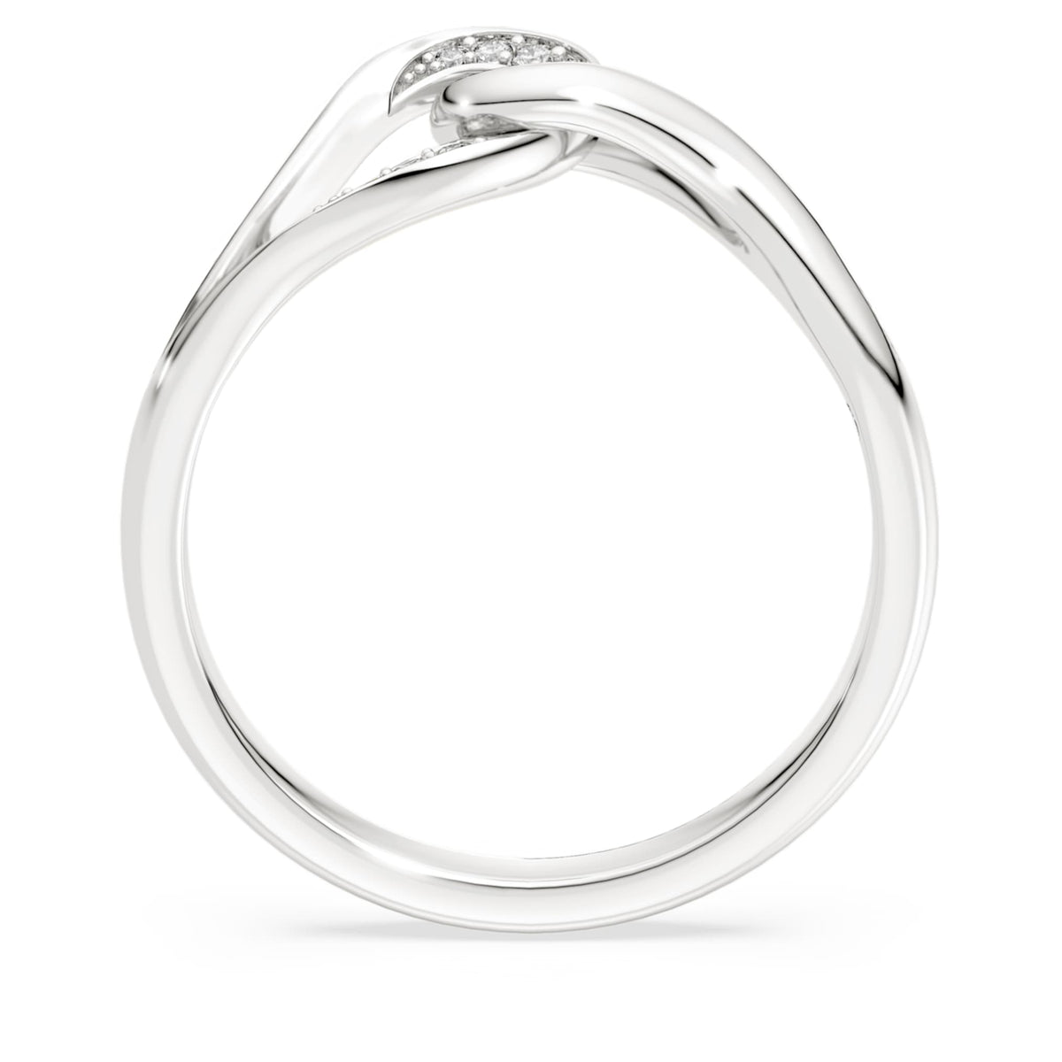 Swarovski Classica ring Round cut, Interlocking, White, Sterling silver
