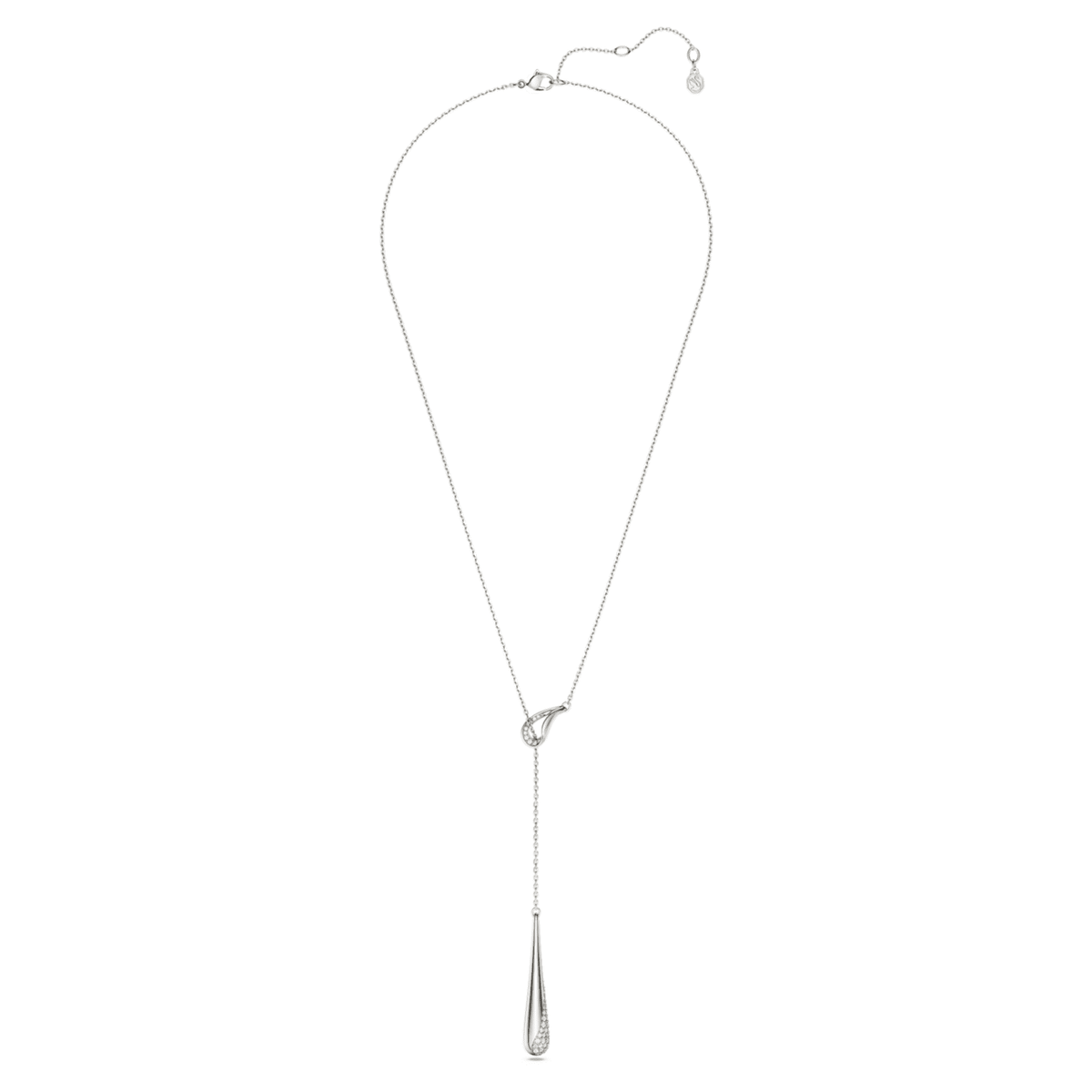 Swarovski Classica Y pendant Round cut, White, Sterling silver
